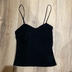 Black Zara cropped tank top, size medium